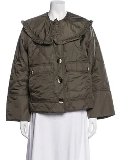 Pre-owned Ganni Jacket In Green