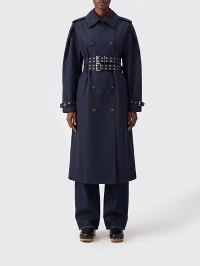 Ganni Coat Woman In Blue