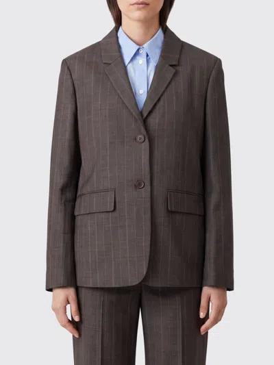 Ganni Jacket Woman Color Brown In Blue