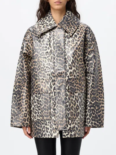 Ganni Jacket Woman Color Brown In Multi