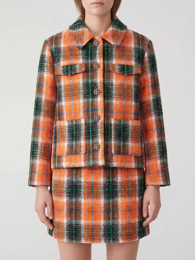 Ganni Jacket Woman Color Orange In Multi