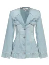 Ganni Women Denim Blazer In Blue