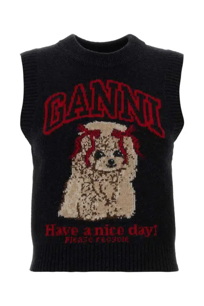 Ganni Jackets And Vests In Black