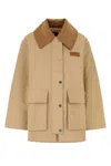 Ganni Beige Recycled Polyester Jacket In Brown