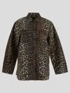 Ganni Beige & Black Leopard Jacket In Animal Print