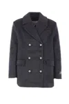 Ganni Jackets Grey In Black