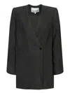 Ganni "boxy Crepe Stretch Bl In Black