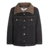 Ganni Bonded Denim Jacket Stitch Detailing In Blue