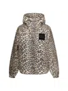 Ganni Leopard Raincoat Jacket In Brown