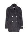 Ganni Jackets Grey In Burgundy