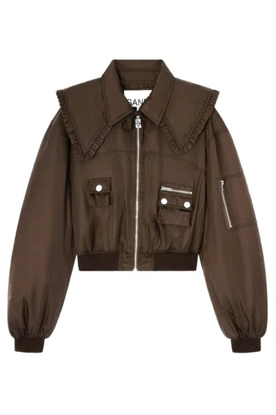 Ganni Jackets In Burgundy