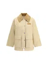 Ganni Womens Oversized-collar Brand-patch Woven Jacket Pale Khaki In Neutral