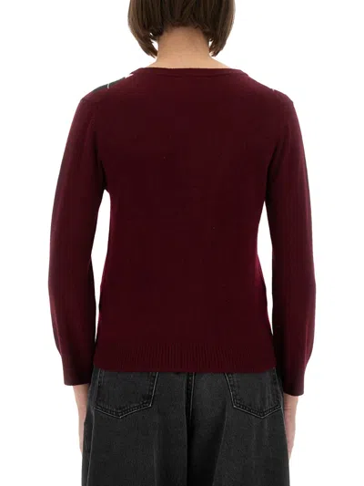 Ganni Jacquard Cashmere Merino Wool Cardigan In Multicolor