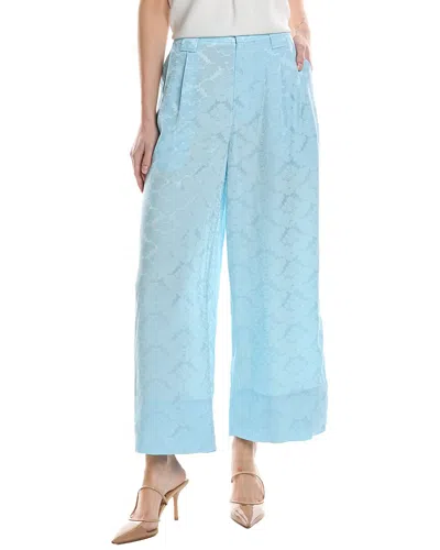 Ganni Jacquard Cropped Pant In Blue