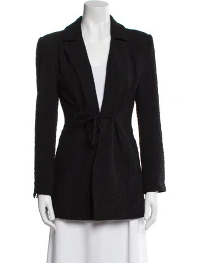 Pre-owned Ganni Jacquard Evening Jacket In Black
