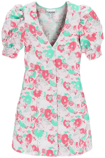 GANNI JACQUARD FLORAL DRESS
