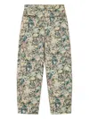 Ganni Jacquard Floral Trousers In Multi