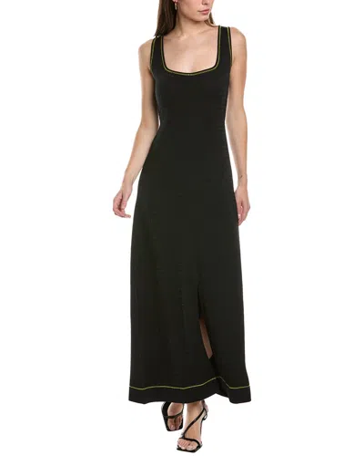 Ganni Black Vented Midi Dress