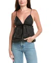 Ganni Floral-jacquard Flared Tank Top