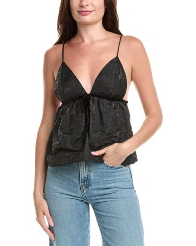 Ganni Jacquard Strap Top In Black