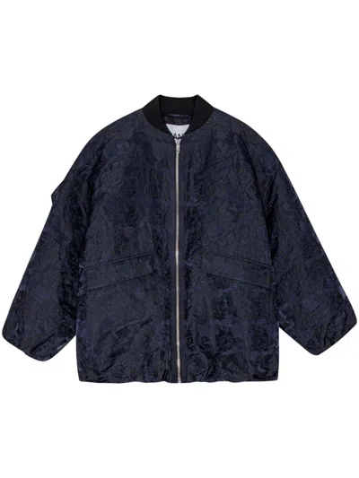 GANNI JACQUARD ZIP-UP BOMBER JACKET