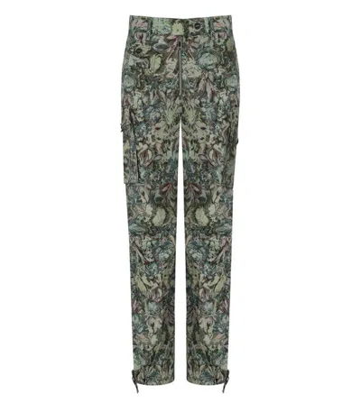 Ganni Jadeite Twill Pants In Green
