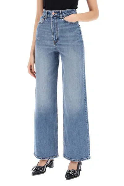 Ganni Andi High-rise Wide-leg Jeans In Blue