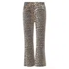 Ganni Organic Cotton Cropped Jeans In Animal Print