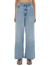 Ganni Soft Rigid Denim Baggy Jeans In Blue