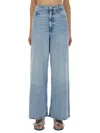 Ganni Soft Rigid Denim Baggy Jeans In Blue