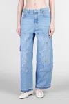 Ganni Jeans In Blue Cotton In Blue