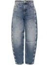 GANNI GANNI HIGH-WAISTED TAPERED JEANS WITH LOGO