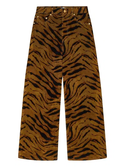 GANNI GANNI ZEBRA PRINT JEANS