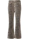 Ganni Flared Leopard Print Trousers In Animal Print