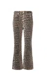 Ganni Womens Izey Leopard-print Mid-rise Straight-leg Organic-cotton Blend Stretch-denim Jeans In Marrone Marroni