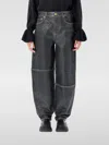 Ganni Shimmery Foil Stary Jeans In Gray