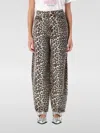 Ganni Stary Barrel Jeans In Leopard In Braun