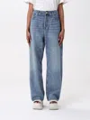 Ganni Blue Denim Wide Jeans In Denim
