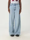Ganni Faded Wide-leg Jeans In Blue