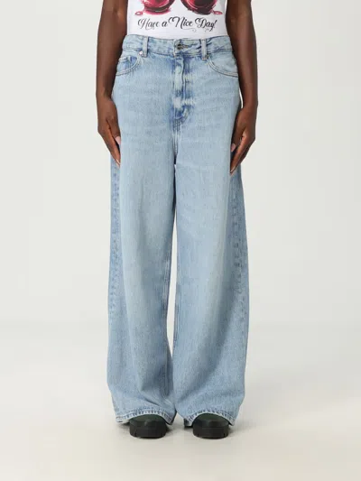 GANNI JEANS GANNI WOMAN COLOR GNAWED BLUE,H16864011