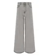 Ganni Future Grey Wide Leg Jeans In Grey
