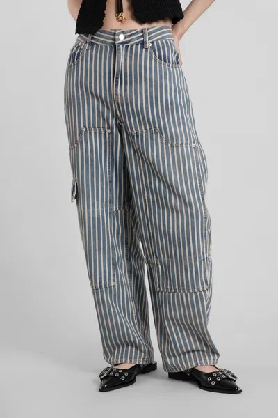 Ganni Jeans In Blue Cotton In Gray