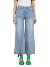 Ganni Wide-leg High-waist Jeans In Classic Light Blue Denim