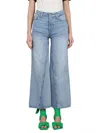 Ganni Wide-leg High-waist Jeans In Classic Light Blue Denim In Blue