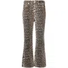 Ganni Leopard Print Cropped Jeans In Multi