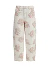 Ganni Flower Jeans In Multi