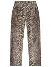 Ganni Washed Cotton Canvas Drawstring Pants In Almond Milk In Multicolor