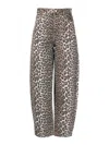 Ganni Leopard Print Straight-leg Jeans In Multicolour
