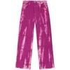 Ganni Overdyed Purple Heavy Denim Marri Jeans In Pink