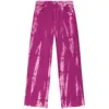 Ganni Overdyed Purple Heavy Denim Marri Jeans In Pink